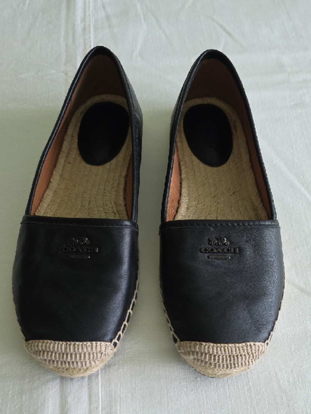 Coach Black Leather Espadrille Flats - Picture 2 of 9